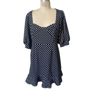 Anthropologie Hutch Jenessa Floral Polka Dot Mini Dress size 14